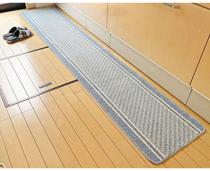 マルナカ 日本製 天然素材使用 キッチンマット 45×240cm コットンライン 綿使用 洗える 台所マット 足拭きマット 足ふきマット(代引不可)