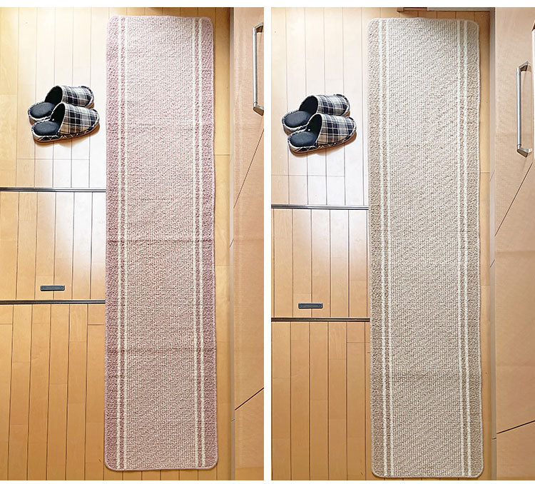マルナカ 日本製 天然素材使用 キッチンマット 45×240cm コットンライン 綿使用 洗える 台所マット 足拭きマット 足ふきマット(代引不可)