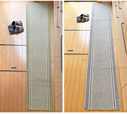 マルナカ 日本製 天然素材使用 キッチンマット 45×240cm コットンライン 綿使用 洗える 台所マット 足拭きマット 足ふきマット(代引不可)