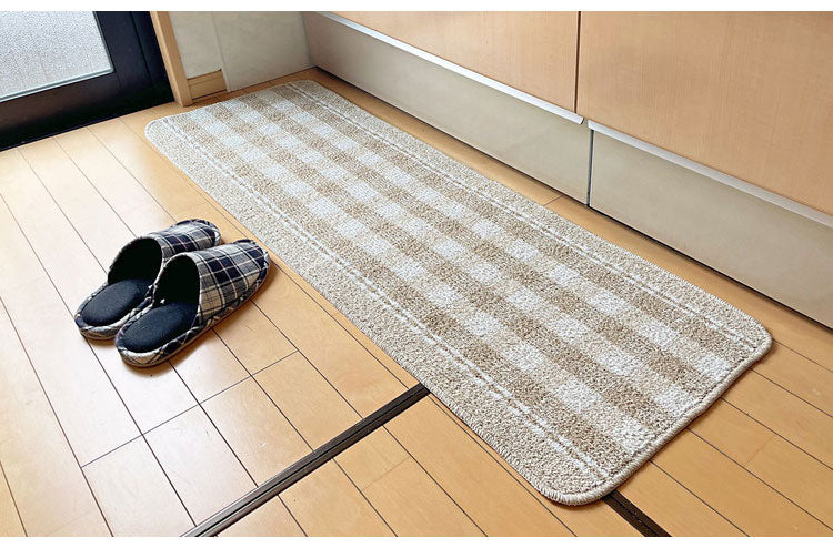 マルナカ 日本製 天然素材使用 キッチンマット 45×120cm スターライン 綿使用 洗える 台所マット 足拭きマット 足ふきマット(代引不可)