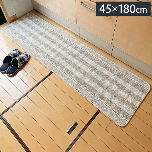 マルナカ 日本製 天然素材使用 キッチンマット 45×180cm スターライン 綿使用 洗える 台所マット 足拭きマット 足ふきマット(代引不可)