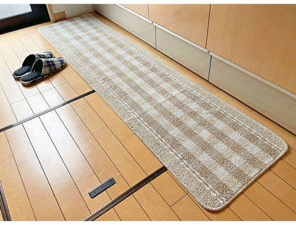 マルナカ 日本製 天然素材使用 キッチンマット 45×180cm スターライン 綿使用 洗える 台所マット 足拭きマット 足ふきマット(代引不可)