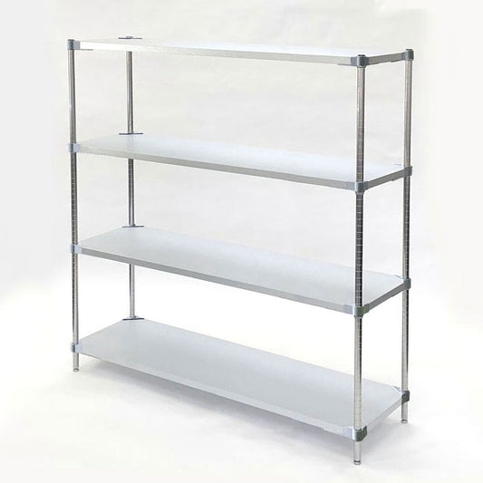 【※法人様限定販売】【燕三条製】 PROFACE ガルバリウムソリッドシェルフ5段 350×1200×1800 クロムメッキポール スチールラック スチールシェルフ ラック キッチンラック レンジラック(代引不可)