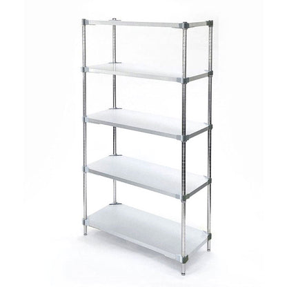 【※法人様限定販売】【燕三条製】 PROFACE ガルバリウムソリッドシェルフ5段 350×600×1800 クロムメッキポール スチールラック スチールシェルフ ラック キッチンラック レンジラック(代引不可)