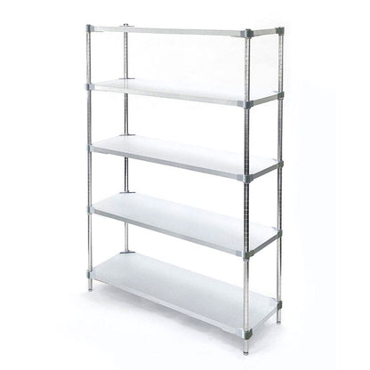 【※法人様限定販売】【燕三条製】 PROFACE ガルバリウムソリッドシェルフ5段 350×900×1800 クロムメッキポール スチールラック スチールシェルフ ラック キッチンラック レンジラック(代引不可)