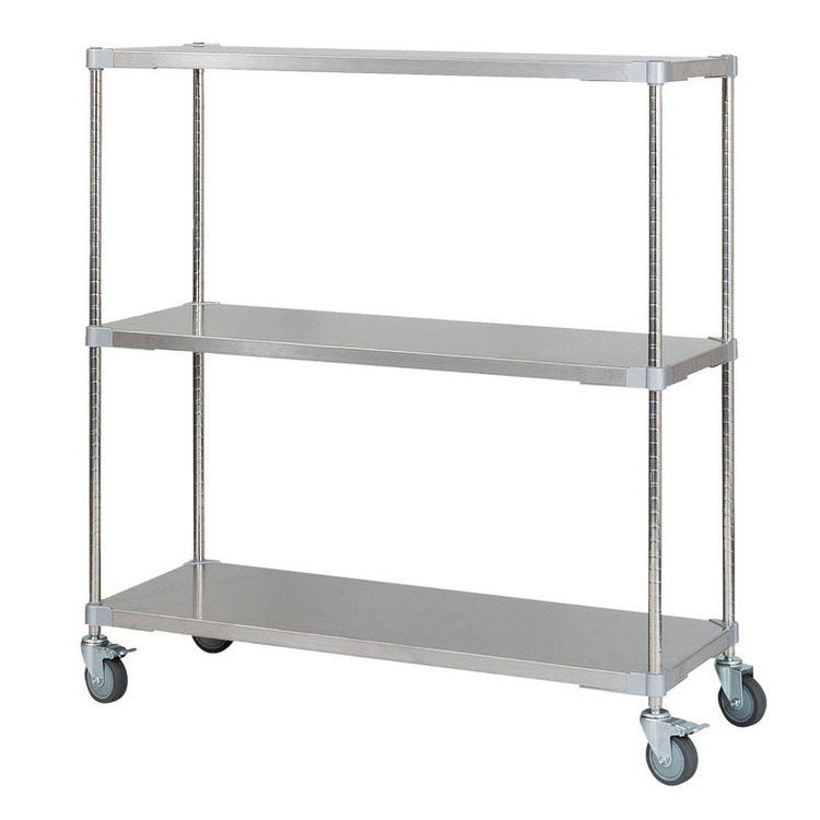 【※法人様限定販売】【燕三条製】 PROFACE SUS304ステンレスソリッドシェルフ3段 460×1200×1200 キャスター付き SUS304ステンレスポール スチールラック スチールシェルフ ラック キッチンラック(代引不可)