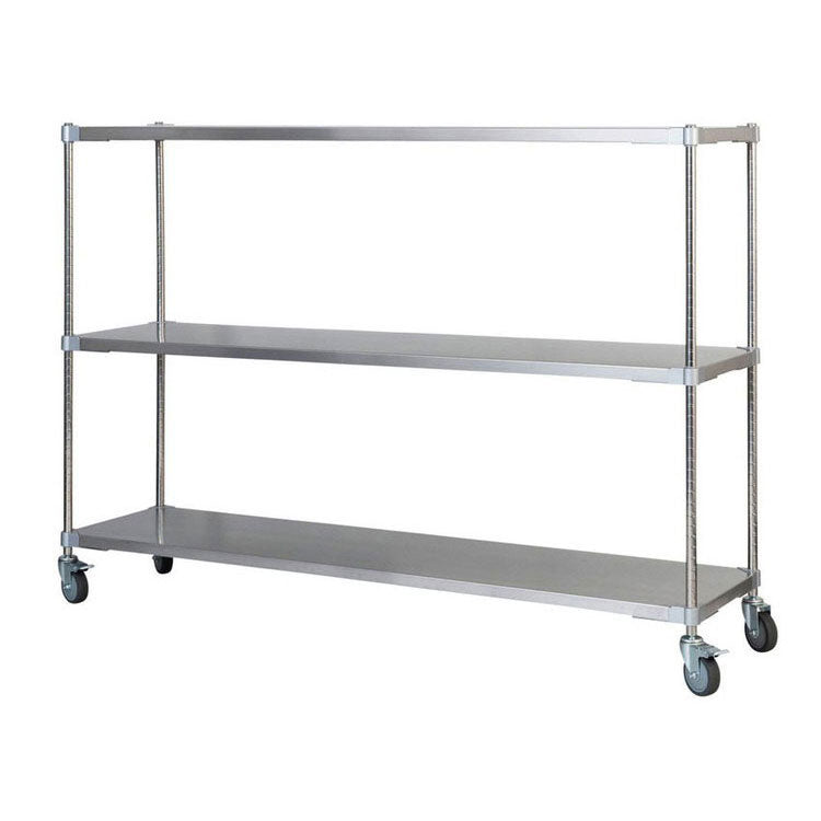 【※法人様限定販売】【燕三条製】 PROFACE SUS304ステンレスソリッドシェルフ3段 460×1500×1200 キャスター付き SUS304ステンレスポール スチールラック スチールシェルフ ラック キッチンラック(代引不可)