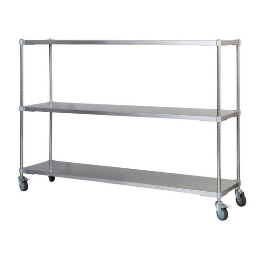 【※法人様限定販売】【燕三条製】 PROFACE SUS304ステンレスソリッドシェルフ3段 460×1500×1200 キャスター付き SUS304ステンレスポール スチールラック スチールシェルフ ラック キッチンラック(代引不可)