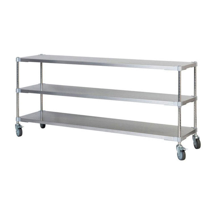 【※法人様限定販売】【燕三条製】 PROFACE SUS304ステンレスソリッドシェルフ3段 460×1500×700 キャスター付き SUS304ステンレスポール スチールラック スチールシェルフ ラック キッチンラック(代引不可)