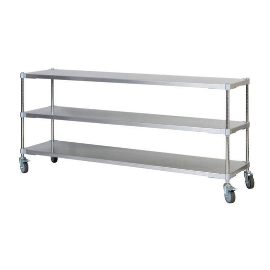【※法人様限定販売】【燕三条製】 PROFACE SUS304ステンレスソリッドシェルフ3段 460×1500×700 キャスター付き SUS304ステンレスポール スチールラック スチールシェルフ ラック キッチンラック(代引不可)
