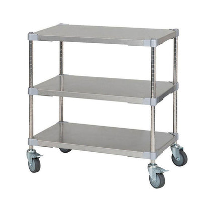 【※法人様限定販売】【燕三条製】 PROFACE SUS304ステンレスソリッドシェルフ3段 460×760×700 キャスター付き SUS304ステンレスポール スチールラック スチールシェルフ ラック キッチンラック(代引不可)