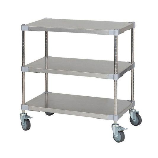 【※法人様限定販売】【燕三条製】 PROFACE SUS304ステンレスソリッドシェルフ3段 460×760×700 キャスター付き SUS304ステンレスポール スチールラック スチールシェルフ ラック キッチンラック(代引不可)