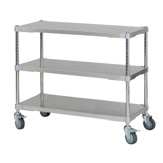 【※法人様限定販売】【燕三条製】 PROFACE SUS304ステンレスソリッドシェルフ3段 460×900×700 キャスター付き SUS304ステンレスポール スチールラック スチールシェルフ ラック キッチンラック(代引不可)