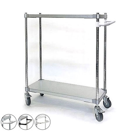 【※法人様限定販売】 【燕三条製】 PROFACE ガルバリウムソリッドシェルフワゴン2段 350×900×900 クロムメッキポール スチールワゴン スチールシェルフ ワゴン キッチンワゴン(代引不可)