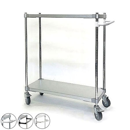 【燕三条製】 PROFACE ガルバリウムソリッドシェルフワゴン2段 350×900×900 クロムメッキポール キャスター付き スチールワゴン キッチンワゴン 業務用 業務用ワゴン(代引不可)
