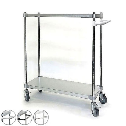 【燕三条製】 PROFACE ガルバリウムソリッドシェルフワゴン2段 350×900×900 クロムメッキポール キャスター付き スチールワゴン キッチンワゴン 業務用 業務用ワゴン(代引不可)