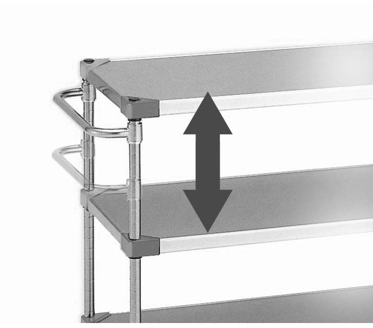 【燕三条製】 PROFACE ガルバリウムソリッドシェルフワゴン3段 460×900×900 クロムメッキポール キャスター付き スチールワゴン キッチンワゴン 業務用 業務用ワゴン(代引不可)