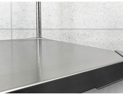 【燕三条製】 PROFACE ガルバリウムソリッドシェルフワゴン3段 460×900×900 クロムメッキポール キャスター付き スチールワゴン キッチンワゴン 業務用 業務用ワゴン(代引不可)