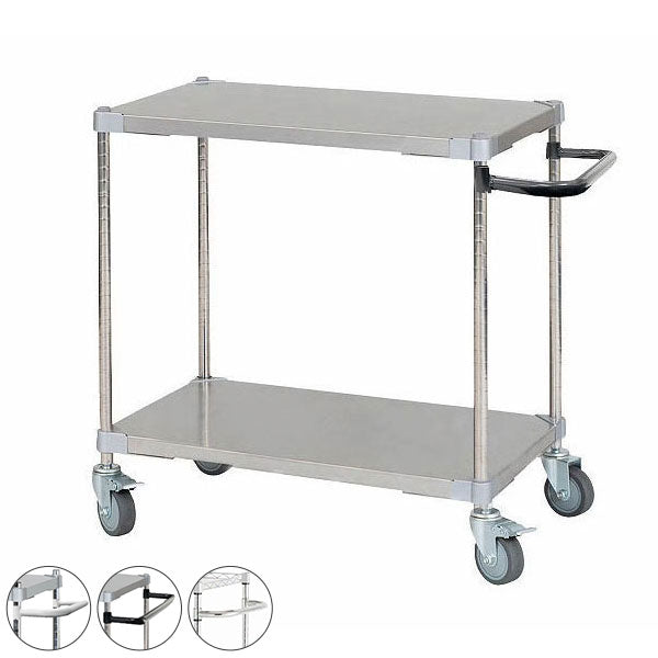 【燕三条製】 PROFACE SUS304ステンレスソリッドシェルフワゴン2段 460×760×700 SUS304ステンレスポール キャスター付き スチールワゴン キッチンワゴン 業務用 業務用ワゴン(代引不可)