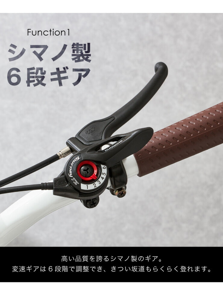 折りたたみ自転車 20インチ シマノ 6段ギア SP-IOB20 2色 ホワイト ブラック 6段変速 自転車 ドルフィン シンプラス simplus(代引不可)