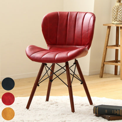 ダイニングチェア おしゃれ チェア レザー 合皮 完成品 デスクチェア デザインチェア オフィスチェア ダイニング リビング 椅子 イス テレワーク 木製 無垢材 天然木 新生活 レッド ネイビー イエロー(代引不可)