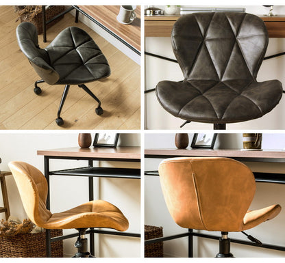 デスクチェア おしゃれ オフィスチェア キャスター付き レザーチェア 北欧 疲れにくい おすすめ 合皮 昇降 回転 在宅ワーク チェア テレワーク 学習机 椅子 イス パソコンチェア 子供 ヴィンテージ(代引不可)