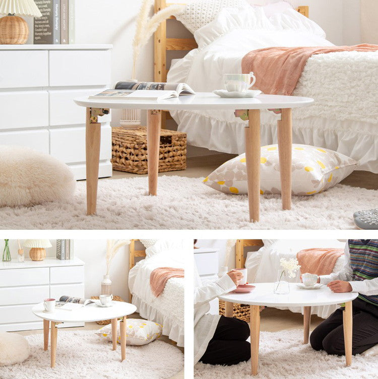 ローテーブル 楕円形 幅75 白 折りたたみ おしゃれ 木製 テーブル リビングテーブル センターテーブル ちゃぶ台 座卓 オーバル 楕円(代引不可)