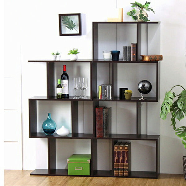 オープンラック 4段 ジーグ zieg iw-1205 ラック シェルフ フリーラック 飾り棚 木製 スリム 幅60 S字ラック ジグザグラック(代引不可)