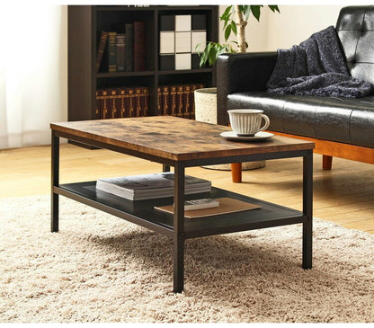 棚付き センターテーブル 幅80cm ヴィンテージスタイル リビングテーブル 棚あり ローテーブル センターテーブル 80×45cm リビングテーブル(代引不可)