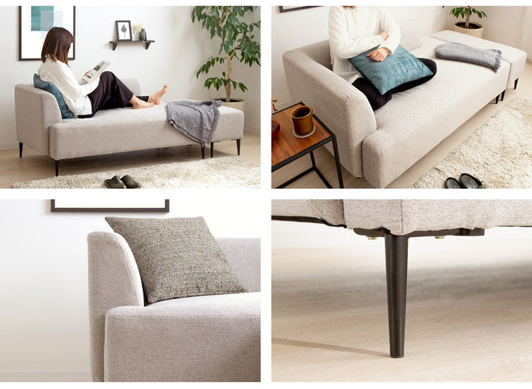 ソファー ソファ 2人掛け オットマン付き ワンアーム コンパクト 北欧 可愛い オットマン おしゃれ カウチ ホワイト グレー カウチソファ 二人掛け 2.5人掛け 片肘 ソファーベッド ソファベッド(代引不可)