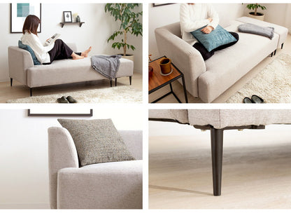 ソファー ソファ 2人掛け オットマン付き ワンアーム コンパクト 北欧 可愛い オットマン おしゃれ カウチ ホワイト グレー カウチソファ 二人掛け 2.5人掛け 片肘 ソファーベッド ソファベッド(代引不可)