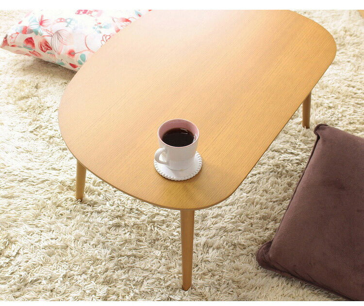 オーバルテーブル 半円型 幅75cm センターテーブル リビングテーブル ミニテーブル かわいい キッズテーブル 木製 お絵描きテーブル コンパクト ミニ 小さめ 丸い 半円(代引不可)
