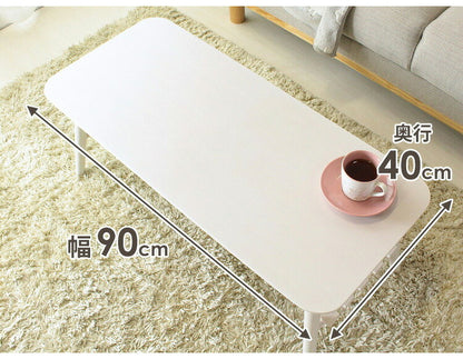 棚付き 折りたたみテーブル 幅90cm chouchou シュシュ ローテーブル センターテーブル 90×40cm フォールディングテーブル リビングテーブル 四角(代引不可)