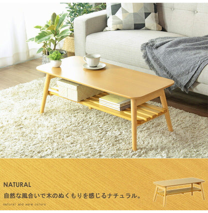 棚付き 折りたたみテーブル 幅90cm chouchou シュシュ ローテーブル センターテーブル 90×40cm フォールディングテーブル リビングテーブル 四角(代引不可)