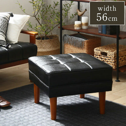 オットマン Loire ロワール レトロモダンデザインソファ スツール ブラック レザー 足置き コンパクト 一人掛け 1人掛け ソファー ソファ ヴィンテージ レザーソファ 合皮(代引不可)