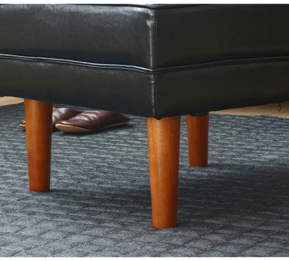 オットマン Loire ロワール レトロモダンデザインソファ スツール ブラック レザー 足置き コンパクト 一人掛け 1人掛け ソファー ソファ ヴィンテージ レザーソファ 合皮(代引不可)