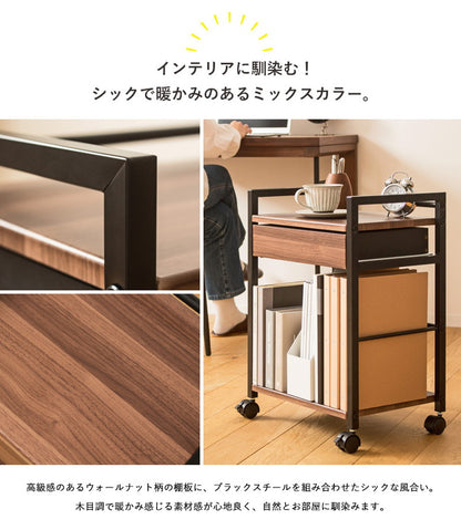 デスク下ワゴン 2段 引き出し サイドワゴン キャスター付き デスク下収納 デスク下 デスクサイドラック デスクサイドワゴン スチール スリム デスクワゴン おしゃれ ワゴン テーブル下(代引不可)