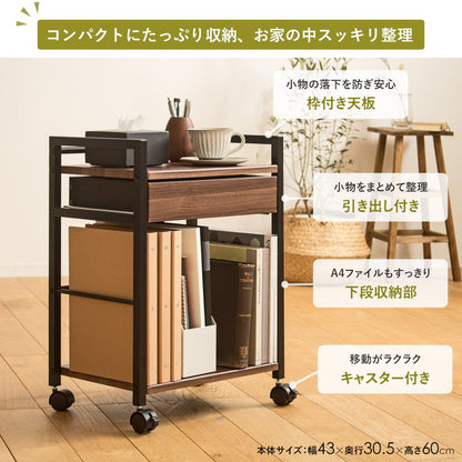 デスク下ワゴン 2段 引き出し サイドワゴン キャスター付き デスク下収納 デスク下 デスクサイドラック デスクサイドワゴン スチール スリム デスクワゴン おしゃれ ワゴン テーブル下(代引不可)