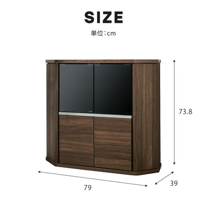 テレビ台 コーナー テレビラック ラック テレビ 角 幅80 RCA-7580AV-CR TVラック AVラック テレビボード キャスター ハイタイプ(代引不可)