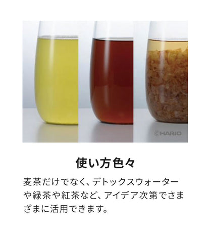 日本製 冷水筒 1L 麦茶 ピッチャー フィルター付き 食洗機対応 電子レンジOK ステンレス蓋 レンジでかんたん 麦茶ポット 耐熱ガラス 洗いやすい 広口 茶こし お茶 冷蔵庫ドア 365methods おしゃれ