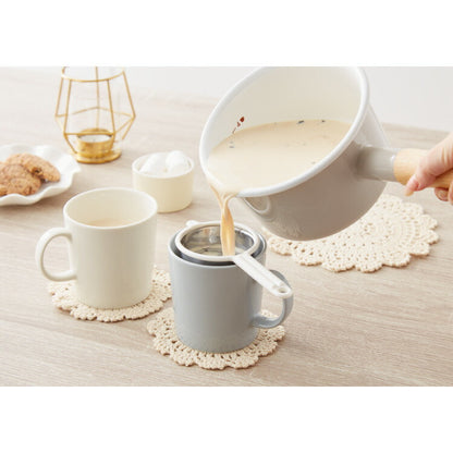 富士ホーロー コットンプラス ミルクパン14cm+ソースパン18cm 2点セット フタ付き ガス火・IH対応 片手鍋 ホーロー鍋 可愛い かわいい 琺瑯 ほうろう ホーロー FUJIHORO