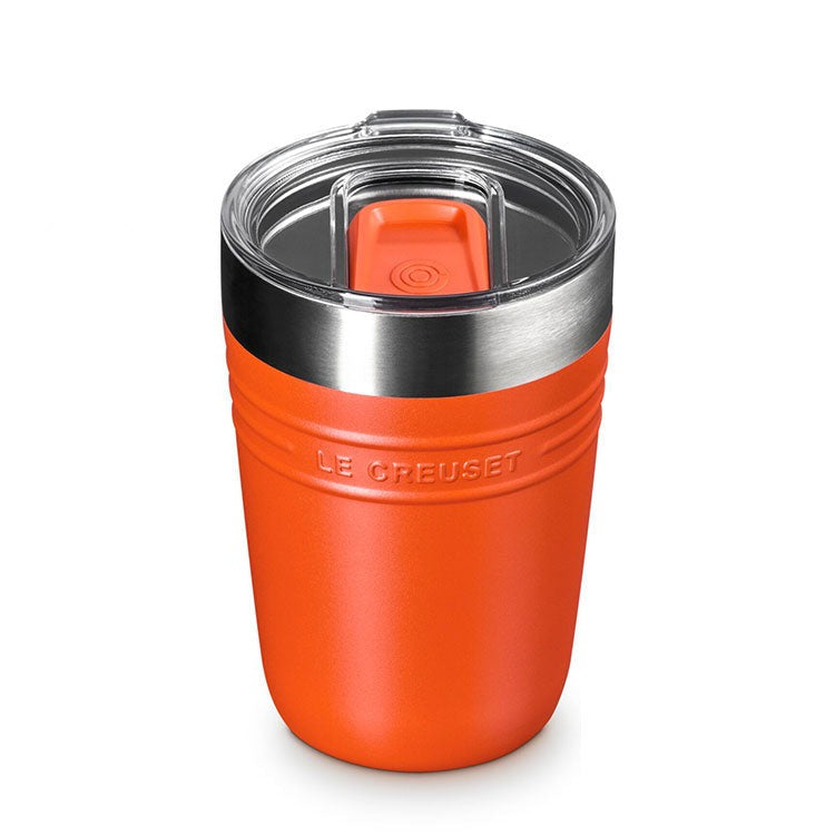 LE CREUSET On The Go タンブラー 350ml OTG 蓋付き 片手開閉 目盛り付き ステンレス 広口 お手入れ簡単 洗いやすい マグ マグボトル コンパクト デスクワーク おしゃれ ル・クルーゼ ルクルーゼ