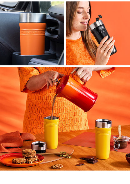 LE CREUSET On The Go トラベルマグ 350ml OTG 保温 保冷 スクリュー 密閉 直飲み ステンレス 水筒 ボトル タンブラー マグ マグボトル コンパクト デスクワーク おしゃれ ル・クルーゼ ルクルーゼ