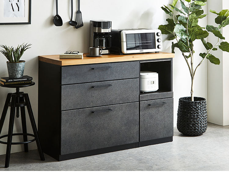 キッチンカウンター 幅120cm 食器棚 天然木 大容量 おしゃれ 北欧 キッチンボード レンジ台 レンジラック ハイカウンター ダイニングボード 収納 引き出し レンジラック キッチン収納(代引不可)