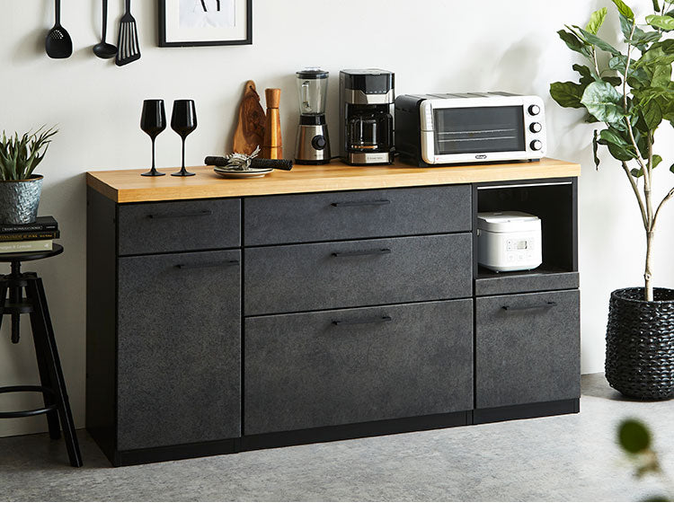 キッチンカウンター 幅160cm 食器棚 天然木 大容量 おしゃれ 北欧 キッチンボード レンジ台 レンジラック ハイカウンター ダイニングボード 収納 引き出し レンジラック キッチン収納(代引不可)