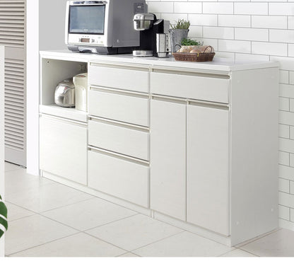 カウンター 幅180cm 扉タイプ 木目調 ホワイト ブラック キッチンカウンター キッチンボード 入れ替え可能 収納棚 食器棚 レンジ台 レンジラック キッチンラック おしゃれ 北欧 一人暮らし(代引不可)