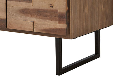 テレビ台 幅150cm アカシア無垢材 天然木 日本製 おしゃれ 北欧 フルオープンレール ガラス扉 コード穴付き アイアン テレビボード TV台 TVボード ローボード AV収納 ナチュラル グレージュ(代引不可)