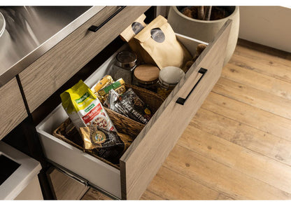 キッチンカウンター 日本製 幅140cm ゴミ箱 ダストボックス テーブル 引き出し おしゃれ ナチュラル 木目調 キッチン収納 キッチンカウンター カウンターワゴン 食器棚 キッチンボード(代引不可)