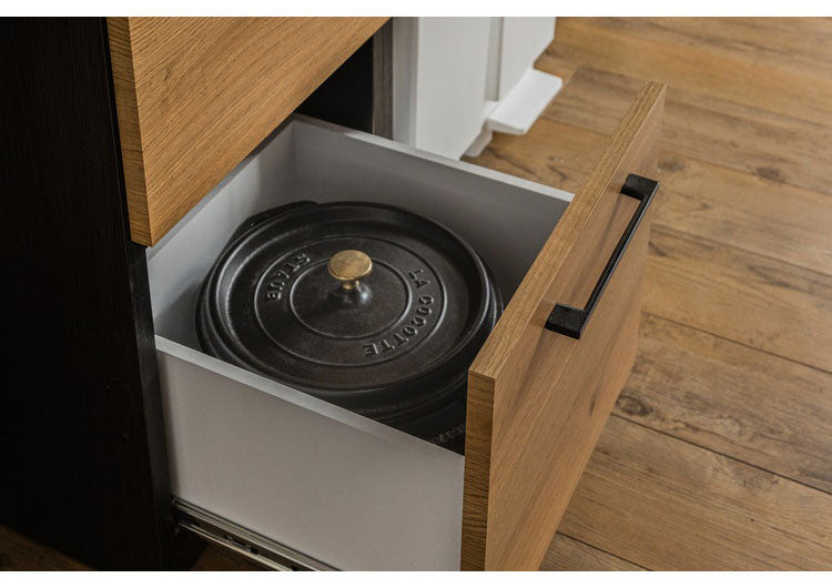 キッチンカウンター 日本製 幅180cm ゴミ箱 ダストボックス テーブル 引き出し おしゃれ ナチュラル 木目調 キッチン収納 キッチンカウンター カウンターワゴン 食器棚 キッチンボード(代引不可)