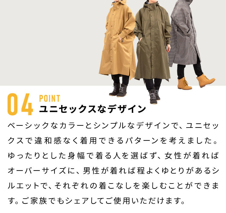 レインコート 自転車 男女兼用 レインポンチョ ロング丈+前開きフルジッパー メンズ レディース フリーサイズ リュック 通勤 通学 ポンチョ レインウェア 雨具 サイクルモードハイポンチョ 7441(代引不可)